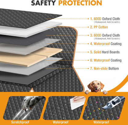 Leather Backseat Extender for Dogs - Black with Door Covers